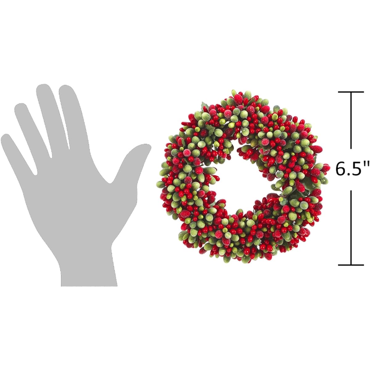 The Bridge Collection 6.5" Beaded Berry Candle Ring - Christmas Decor - Home for the Holidays - Christmas Pillar Candle Wreath