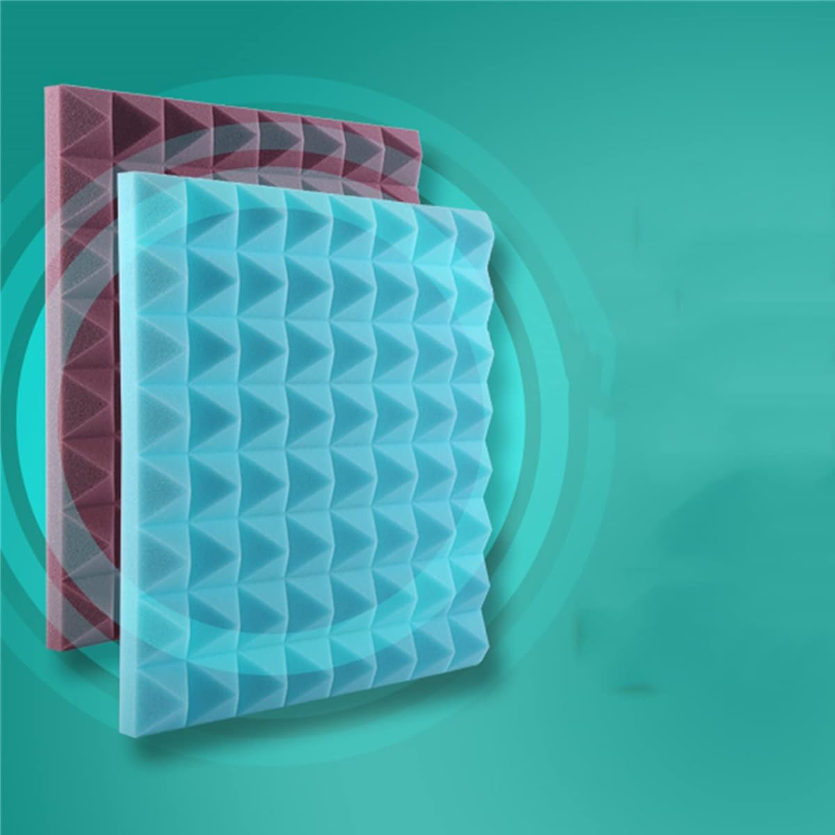 Acoustic Panel Studio Foam Tiles with High Density, Fireproof Soundproofing Pad for Studio KTV Wall, 10pcs/50*50*5cm (D 50*50*5CM) (C 50*50*5CM)