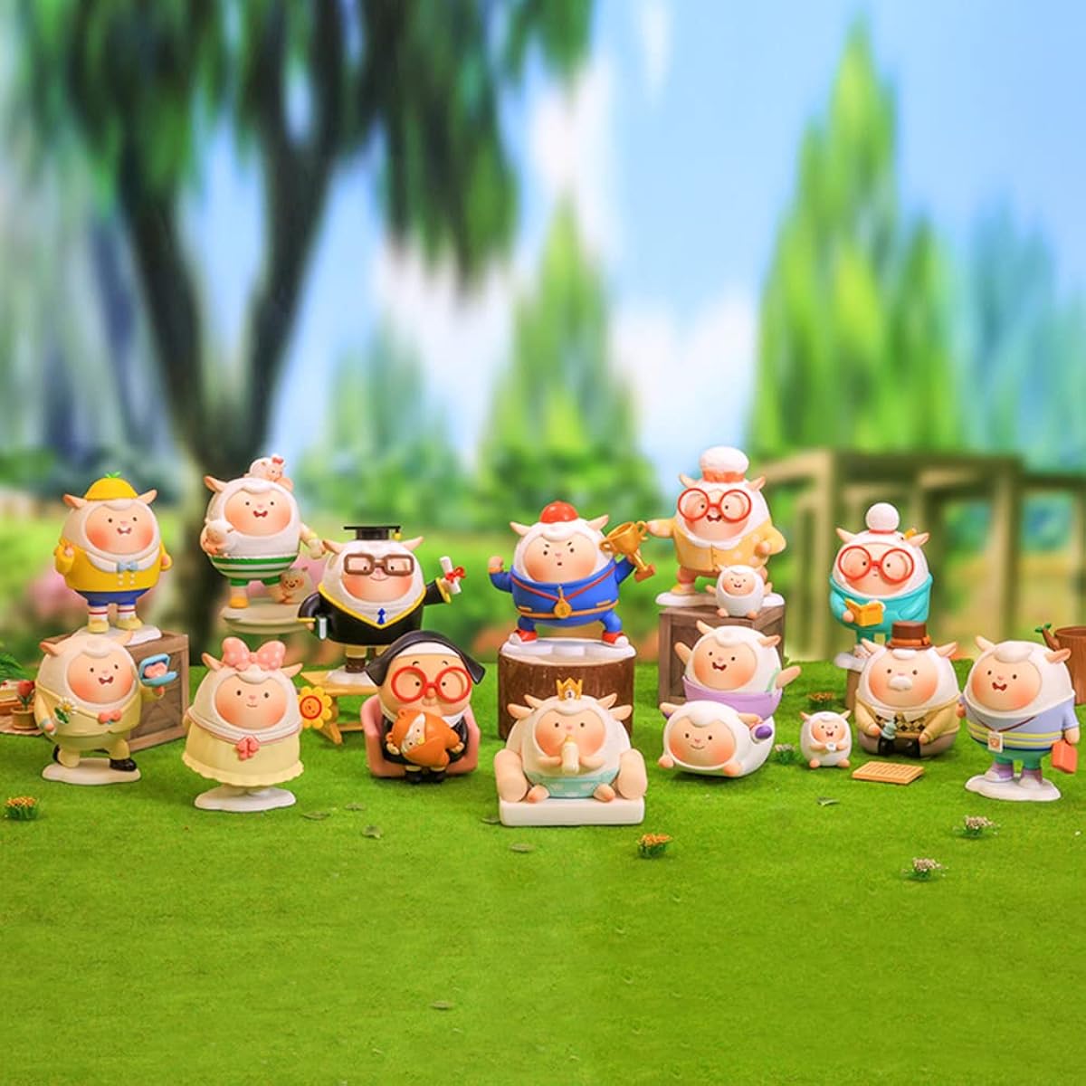 POP MART Flying Dong Happy Life Series 12pcs Limited Action Figure Box Toy Bulk Box Popular Collectibles Art Toy Cute Figures Creative Gifts for Christmas Birthday Party Holidays