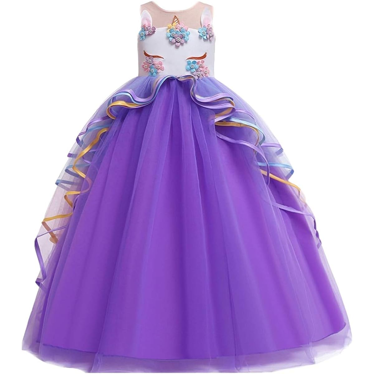 MYRISAM Unicorn Costume Princess Birthday Pageant Party Dance Performance Carnival Long Maxi Tulle Fancy Dress Up Outfit