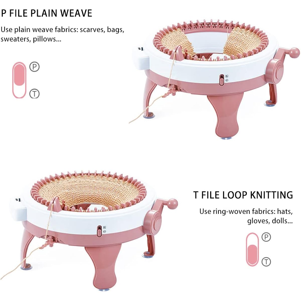 Centro Knitting Machine, 48 Needle Knitting Machine with Row Counter, Knitting Board Rotation Double Knit Loom Machine Kit.