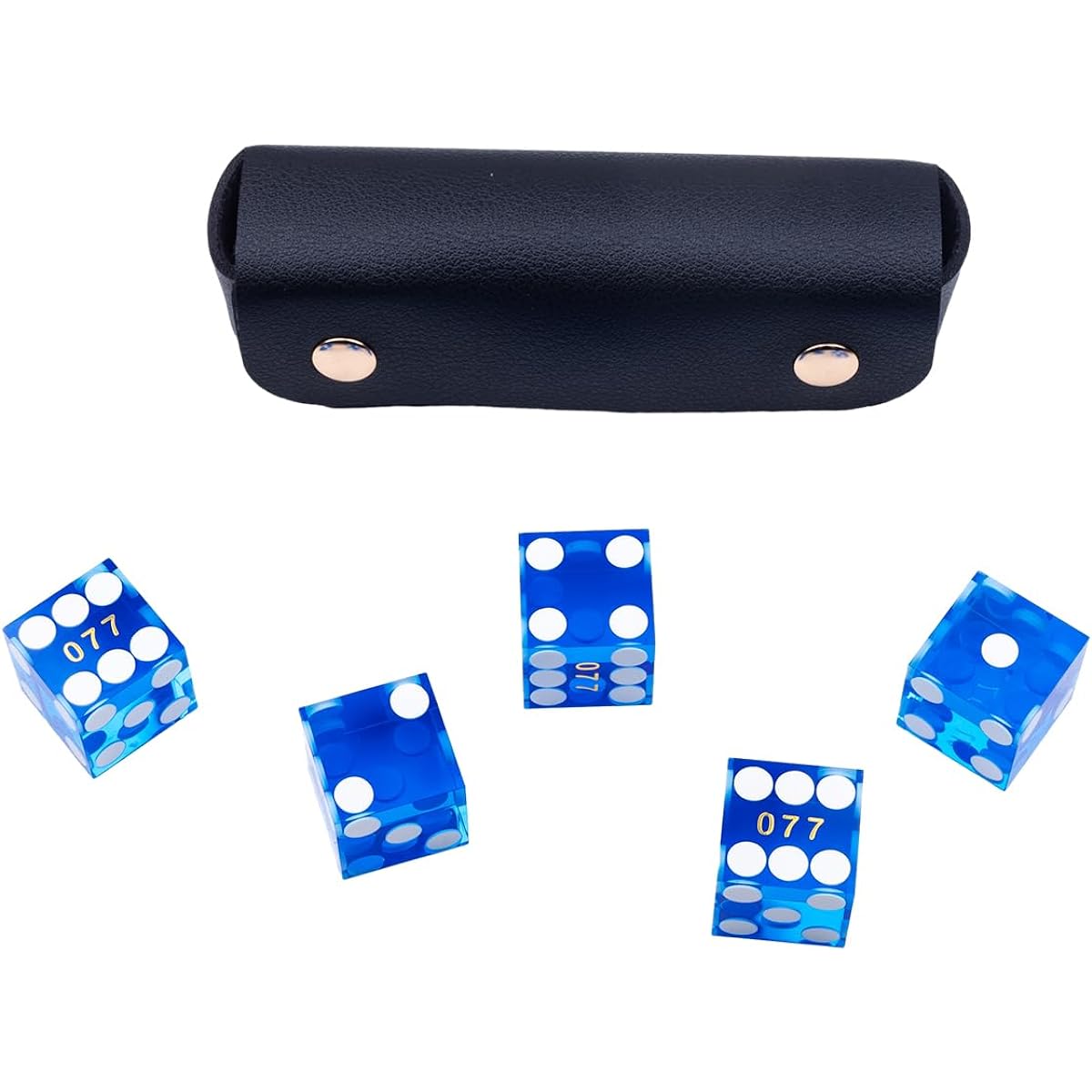 Casino Craps Dice Set of 5 AAA 19mm Razor Edge RPG Dice Stacking for Yahtzee Dice Game (Available in 5 Colors)