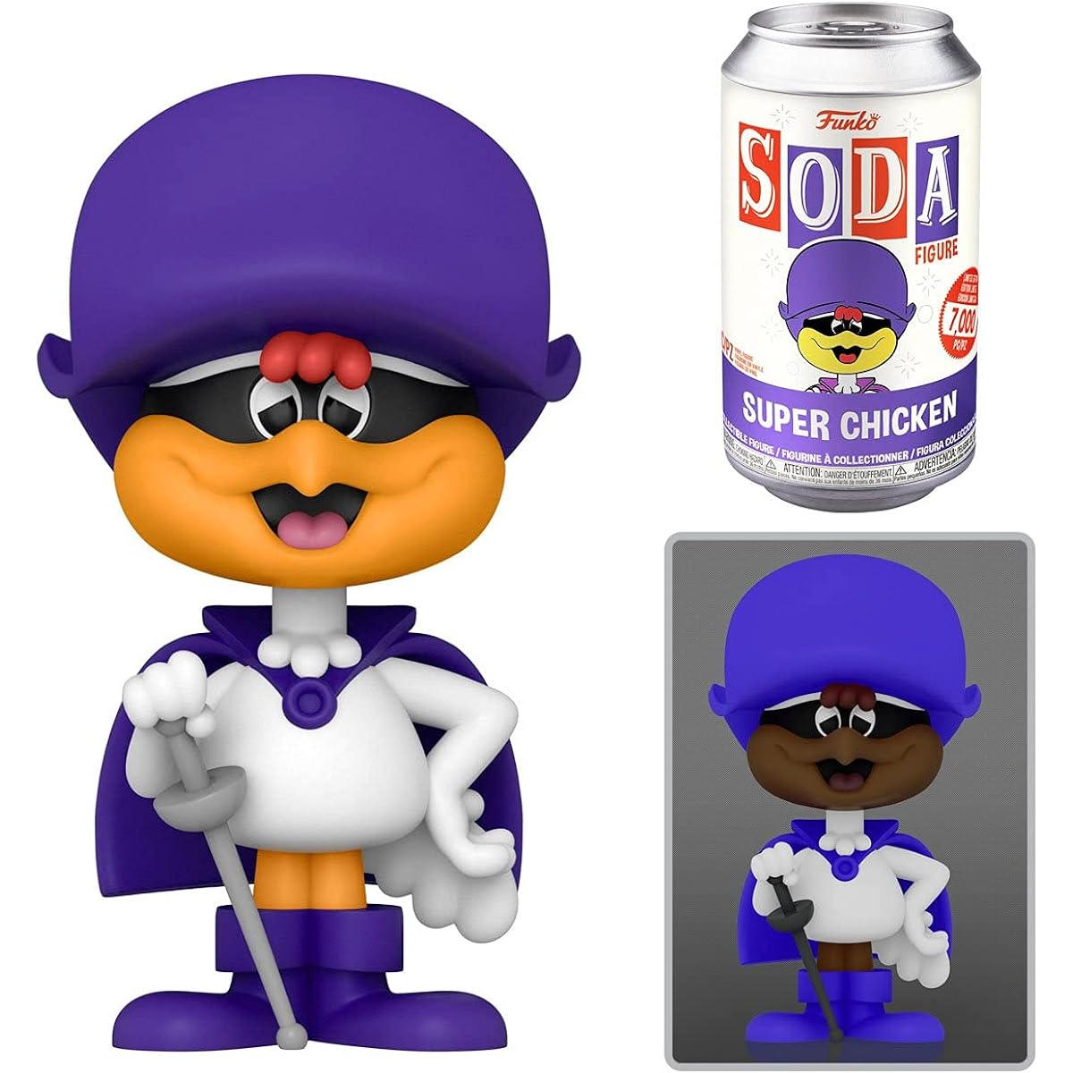 Funny Anime Figures Super Chicken Dangerous Mouse Can Soda Character + Fearless Leader Rocky Bullwinkle 3 Items