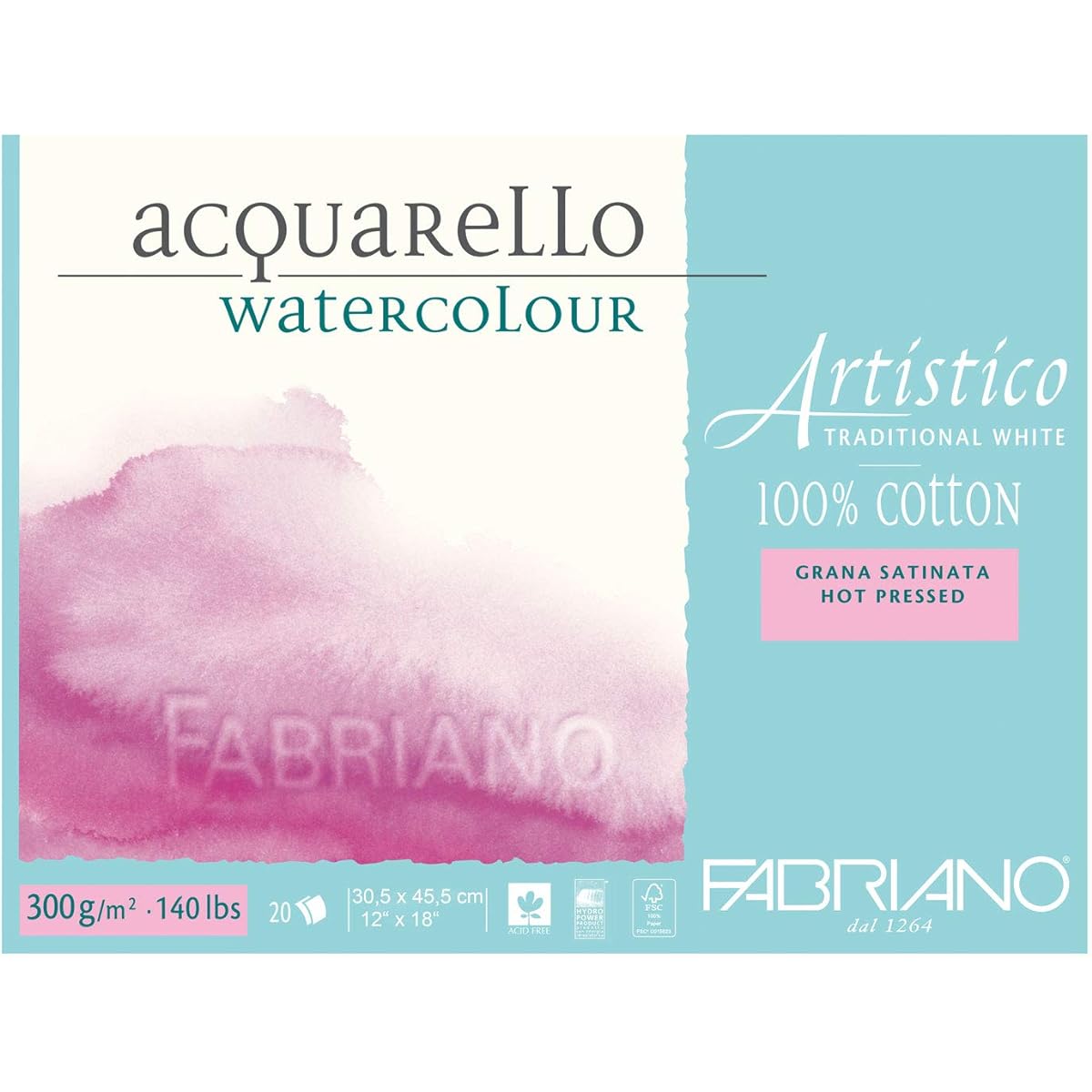 Fabriano Artistico Hot Watercolor Block Presto - Medium