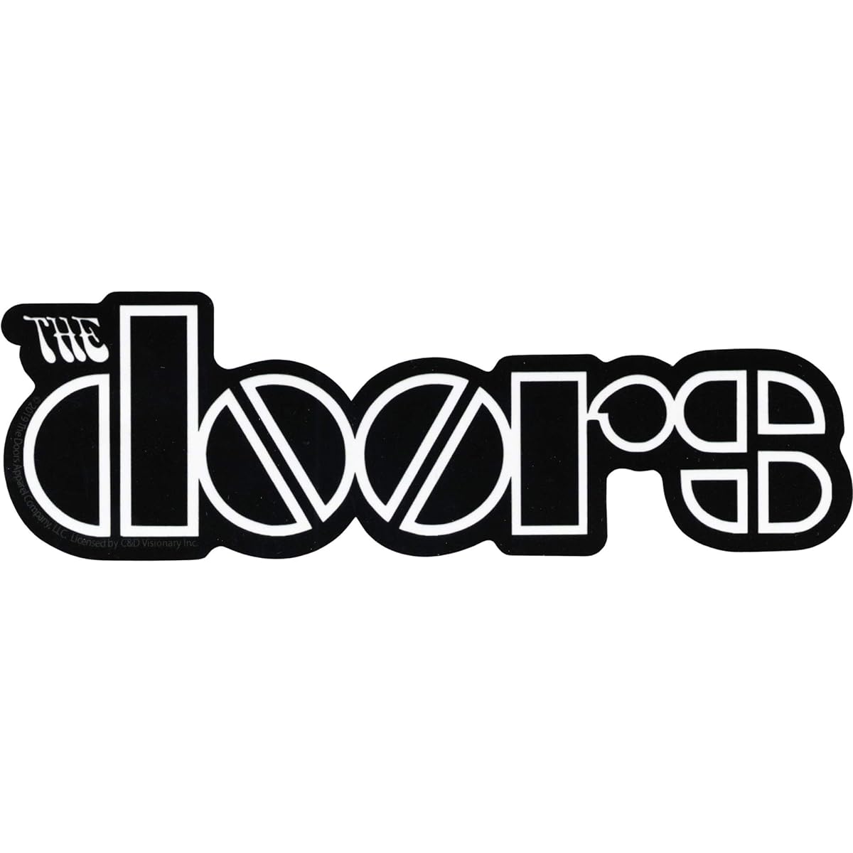 Square Deal Recordings & Supplies - The Doors - Black & White Logo - Die Cut Sticker