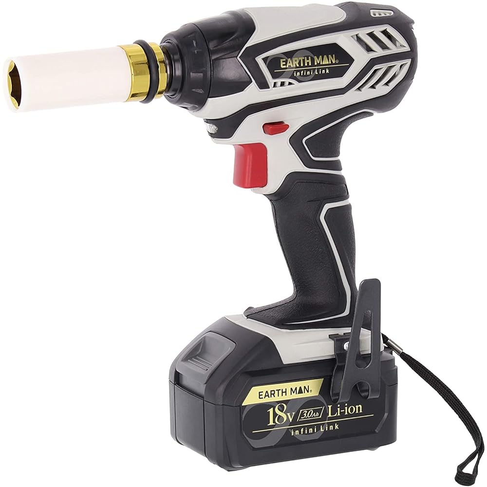 Takagi infini-Link cordless impact wrench 18V rechargeable EARTH MAN IW-180LiB 1 storage battery, charger, case included, tire replacement