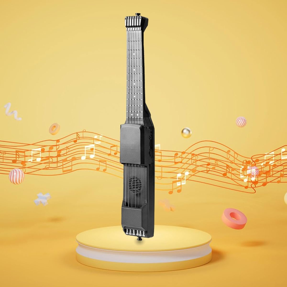 Tachiuwa Pocket Guitar String Trainer, Portable Lightweight Device for Beginners Practice, Easy to Use, Mini Fretboard Training, 7 Frets, Bag Included