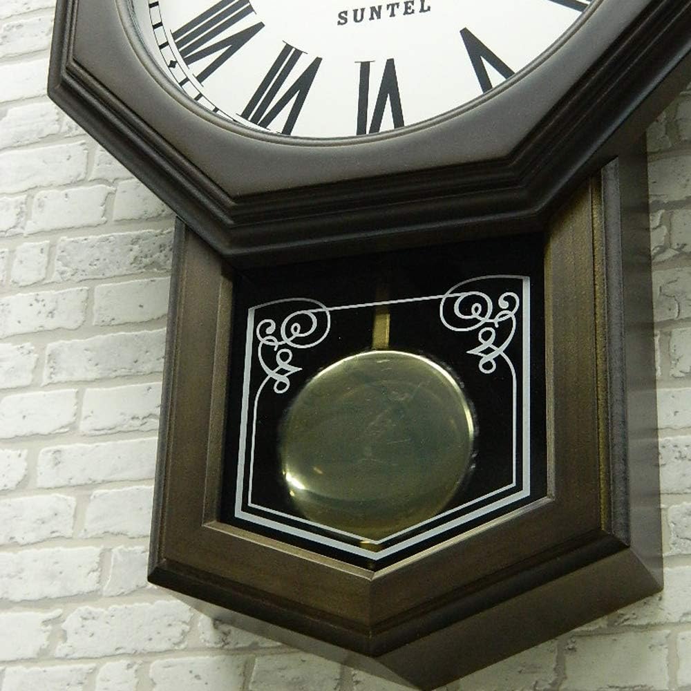 Santel Made in Japan Modern Antique Radio Pendulum Clock (Roman Octagonal Type) SR05-DBK-R Black