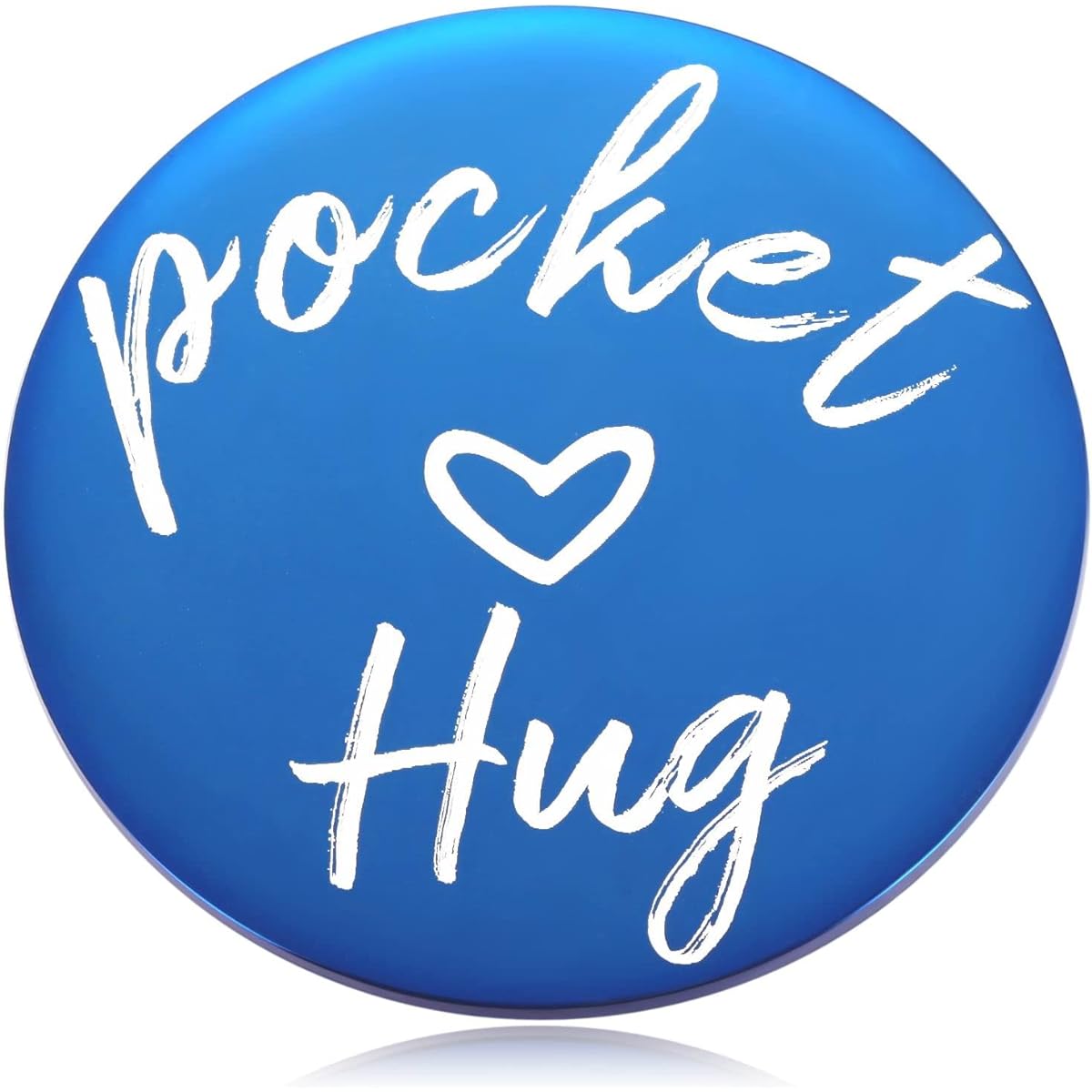 MIXJOY Double-Sided Little Pocket Hug Token Thinking of You Miss You Gift - You are Braver Than You Believe Cheer Up Gifts Good Luck Cancer Get Well Soon Coin, 1.5 Inch, Blue