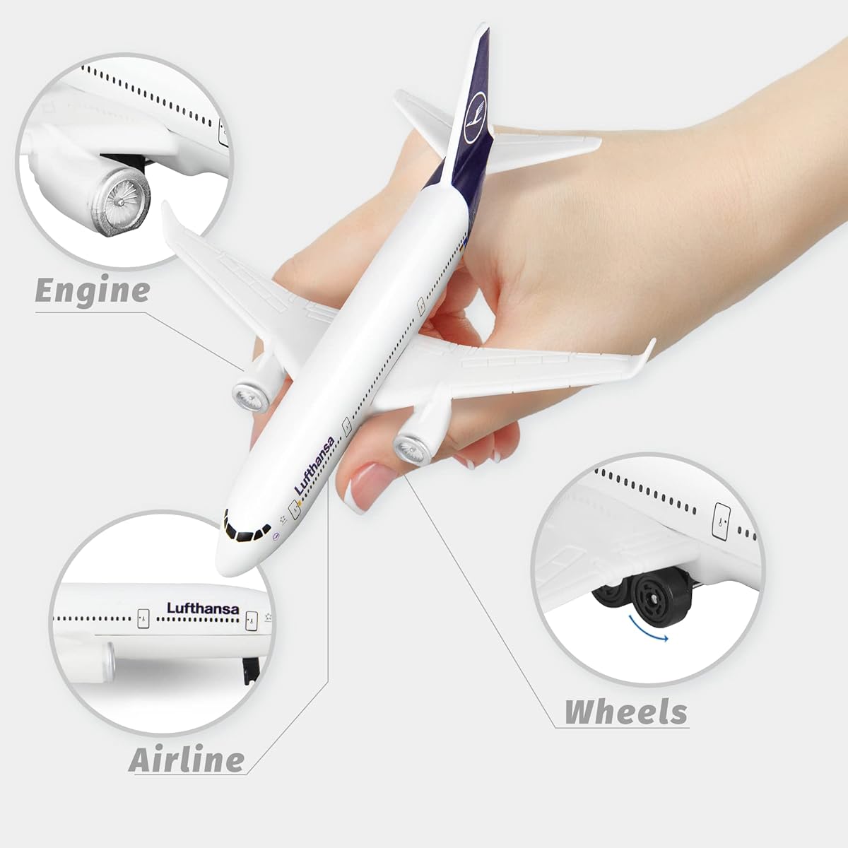 Joylludan Model Airplane Lufthansa Model Airplane Aircraft Aircraft Model for Collection & Gift