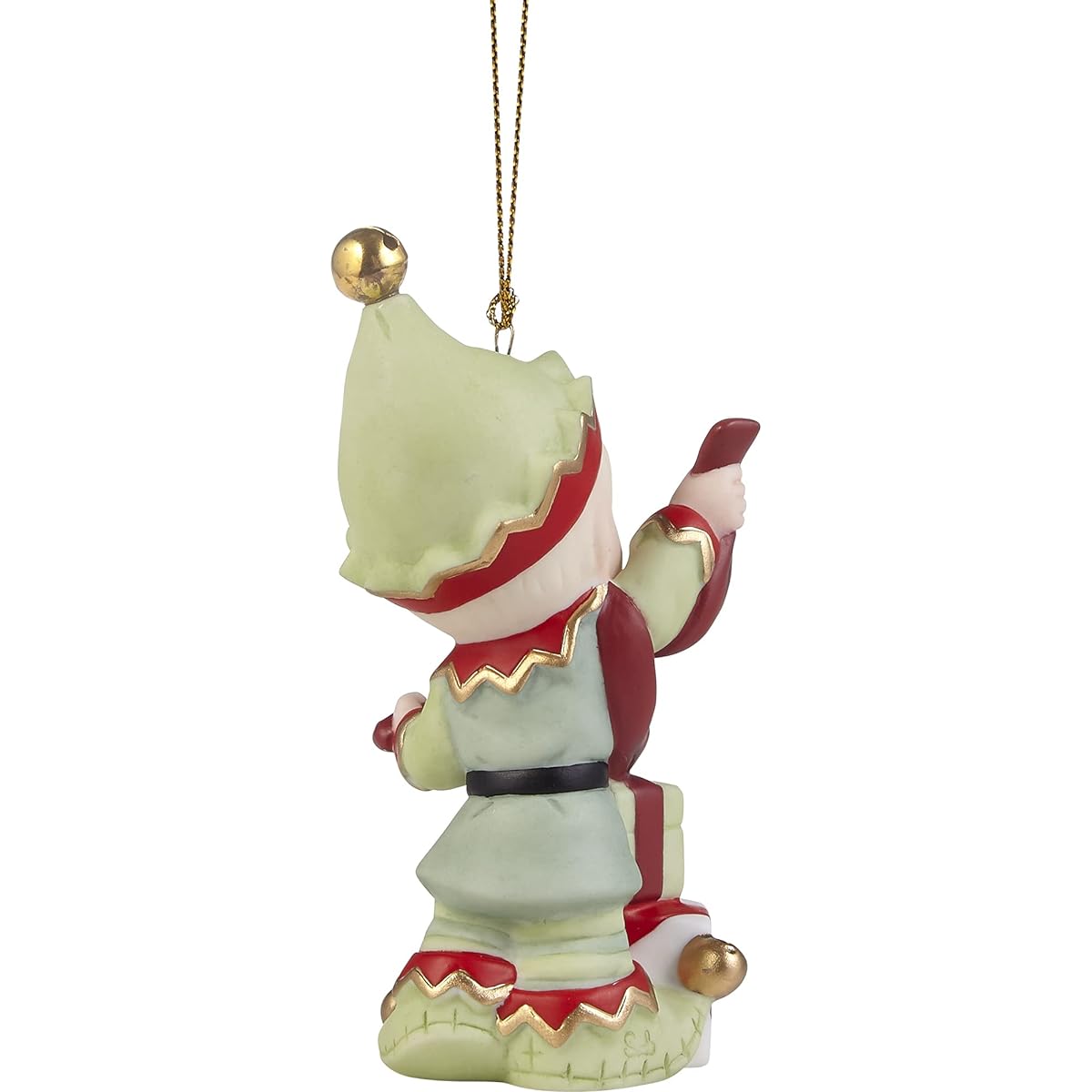 Precious Moments 221014 Fill your holidays with a special surprise Annual Elf Bisque Porcelain Ornament