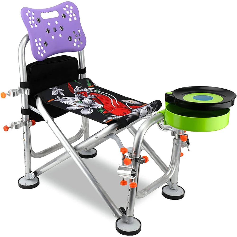 Fishing Chair Foldable Aluminum Alloy Folding Fishing Director Chair 6 Height Adjustable (Upgraded Version)