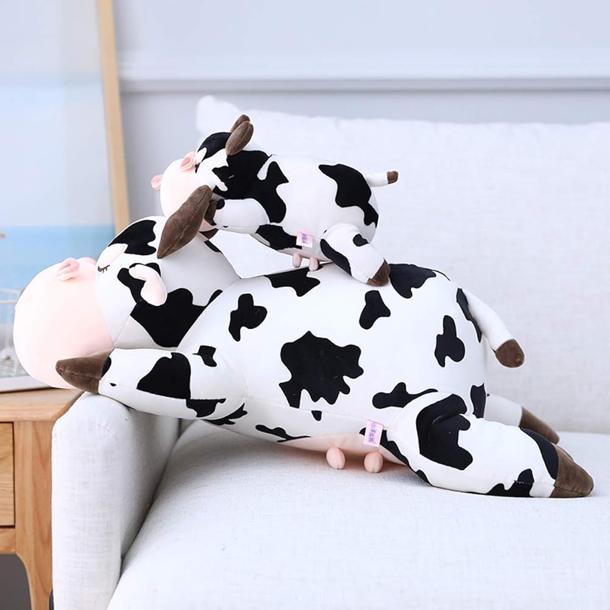 Jensquaify Cow Pillow Stuffed Cow Toy for Kids 23.6 Inch