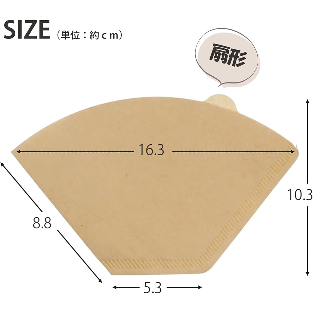 Zenkakyo Coffee Filter, Unbleached, Proleave Coffee Filter, For 2 to 4 People (Sold in Case), Made in Japan, Brown, 100 Pieces x 60 Piece Set