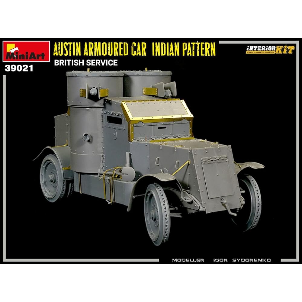 Miniart 1/35 British Army Austin Armored Vehicle Indian Specification Full Interior Plastic Model MA39021