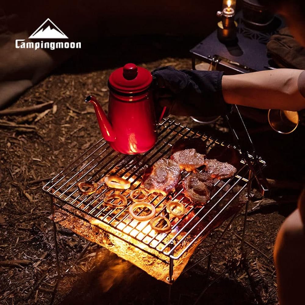 CAMPING MOON Fire Grill Goku Rostr for Bonfire Square Stainless Steel 304 Heavy Rostr Trivet 33.5cm W12