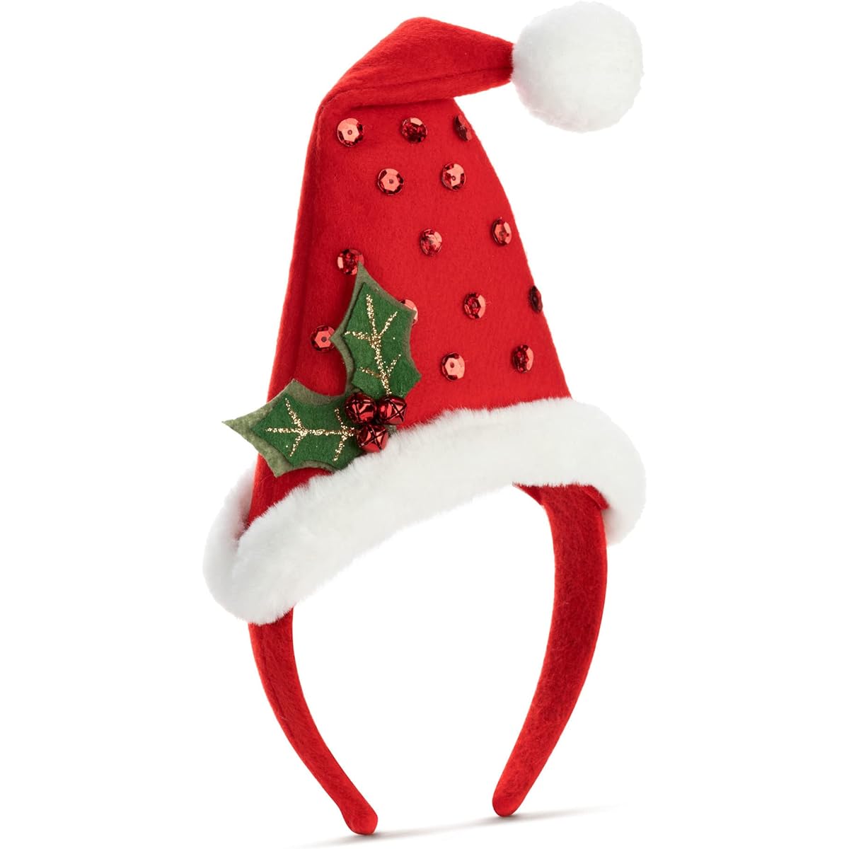DEMDACO Sequined Santa Hat Red White Green One Size Christmas Headband