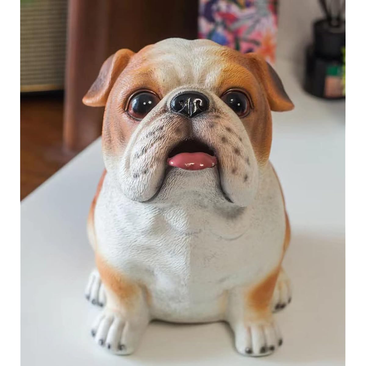 KindGirls Large Piggy Bank, Unbreakable Plastic Piggy Bank, Cute Piggy Bank for Boys and Girls, Kids Birthday (Big Bulldog)