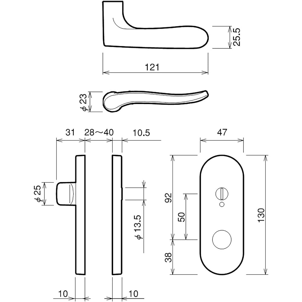 Kawaguchi Giken Doorknob Indoor Lock AL Series Boxed Satin Gold AL-32-4K13-SG
