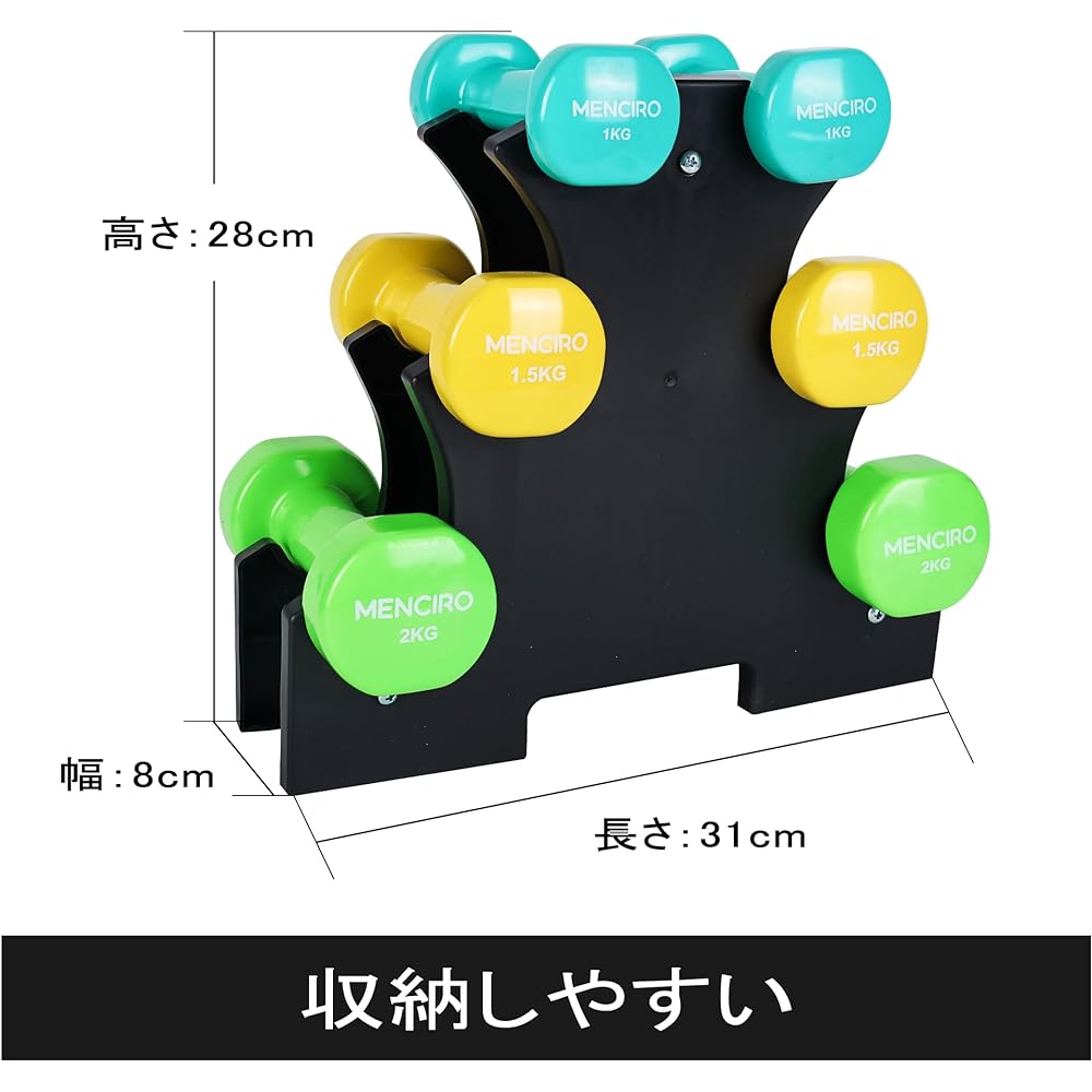 MENCIRO Dumbbell 1kg/1.5kg/2kg Dumbbell Set Iron Array Muscle Training Odorless Material Muscle Training Diet