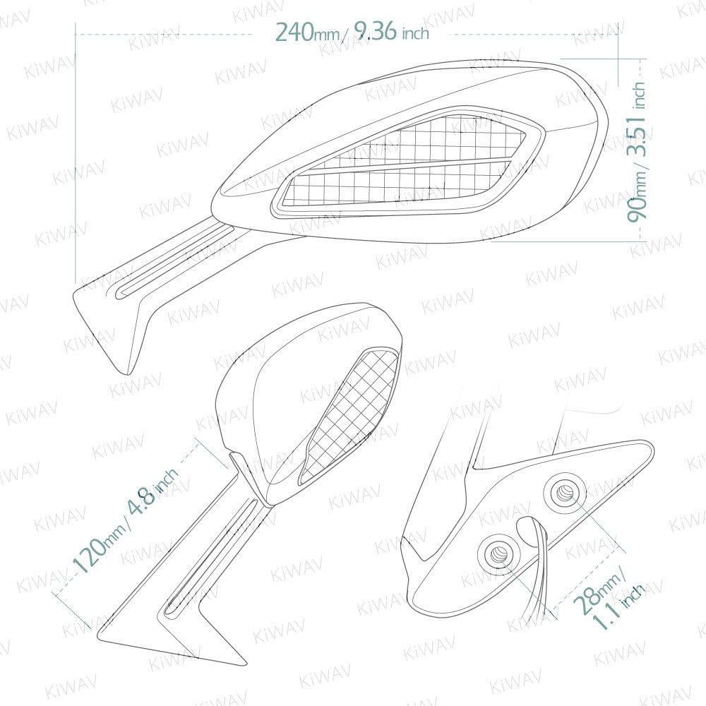 Replacement Motorcycle Mirror for Ducati 1299 / 959 Panigale 2016 with LED Turn Signal Left Side x 1