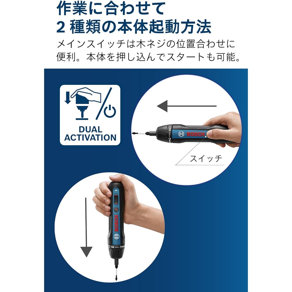 Bosch Professional 3.6V Cordless Driver (32 screwdriver bits, extension bit holder, carrying case, charging cord included) BOSCHGO-N Blue