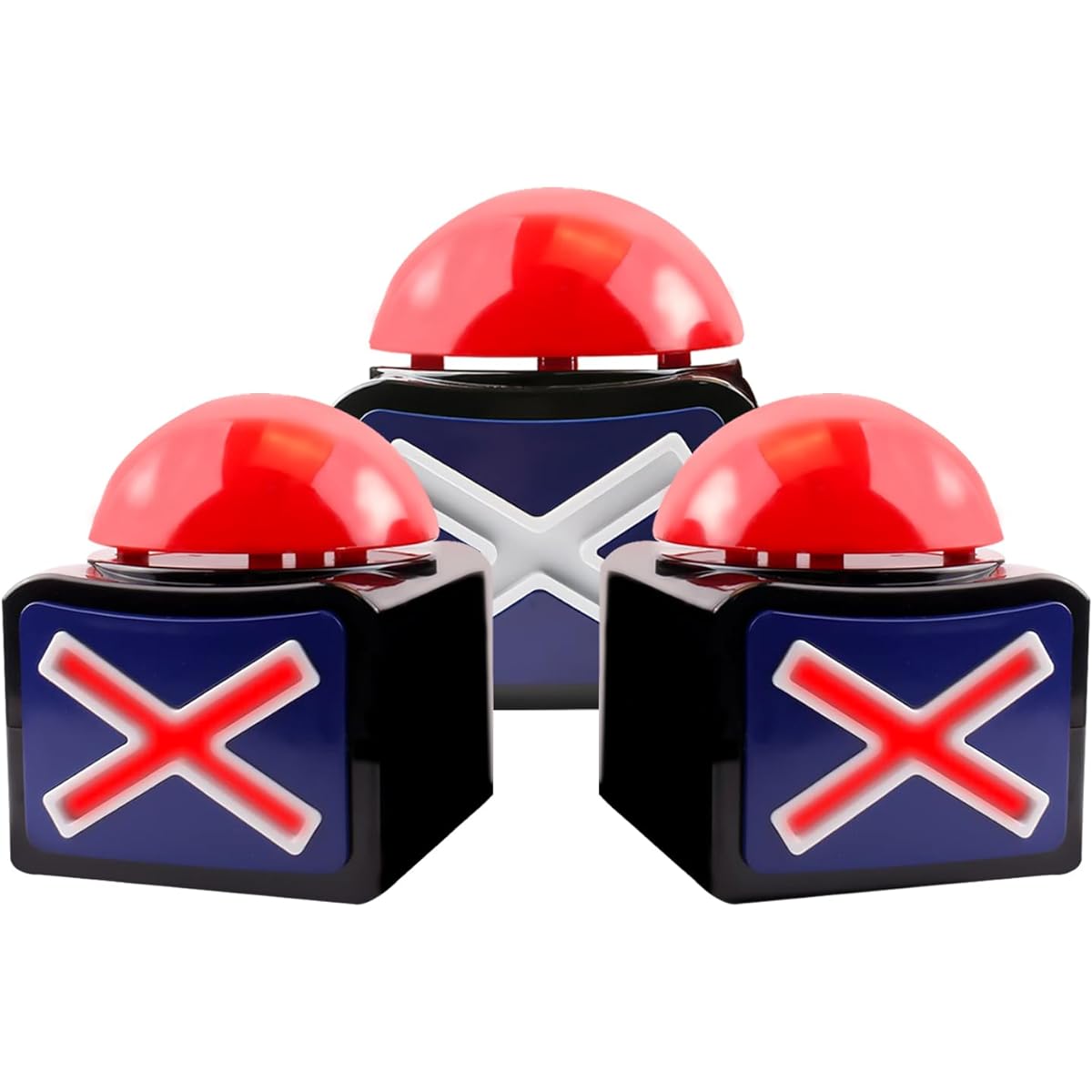 Talent Show Snatcher Competition Snatcher Sounding Squeeze Box - Game Answer Buzzer - Game Show Buzzer - Lights and Sound Trivia Quiz with Got Talent Buzzer (3 Pack)