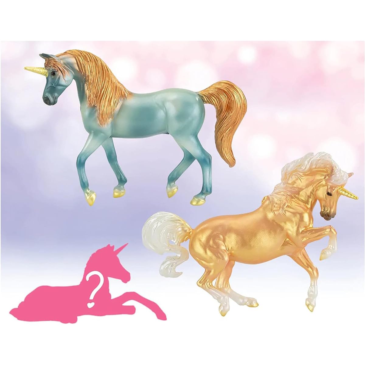 Breyer Horses Stablemates Mystery Unicorn Foal Surprise | Open and Surprise Foal | Set of 3 Unicorns | Horse Toys | Horse Figurines | 3.75" x 2.5" | 1:32 Scale | Model #6121
