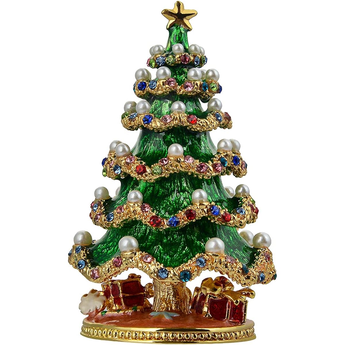 Trinket Box Christmas Tree Decoration Crystal Extrusion Box Christmas Gift Giftable Souvenir