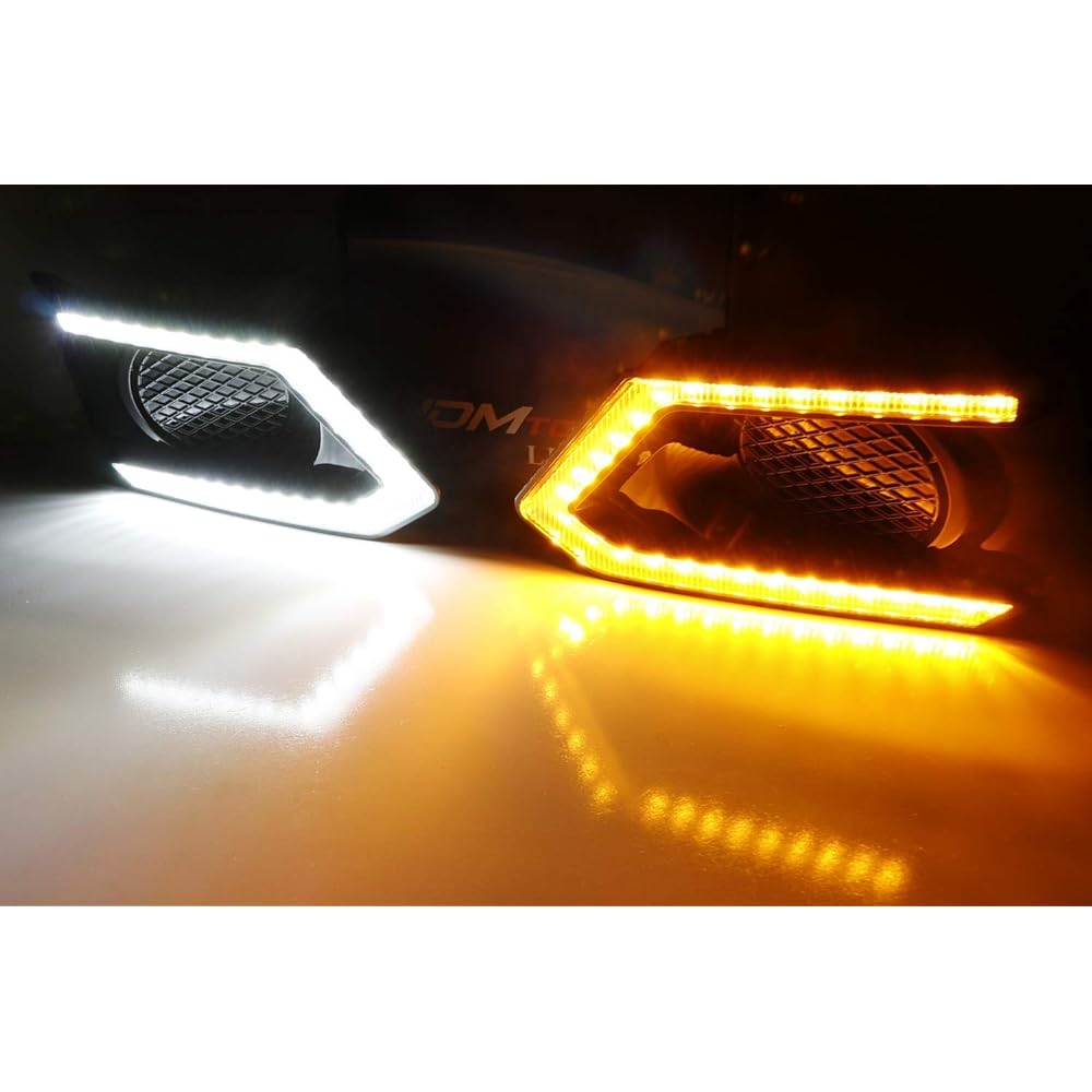 iJDMTOY OEM-Fit White/Amber Switchback LED Daytime Running Light Kit Compatible with 2019-up Nissan Altima White LED DRL Amber LED Turn Signals