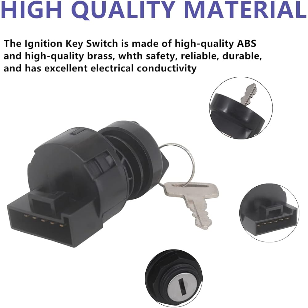 HKOO 6 Pin Ignition Switch with Key for Polaris Ranger400 500 700 800 Ranger 500 700 900 1000 XP Diesel RZR 800 900 1000 Turbo Brutus General 1000 Polaris 325 330 Magnum 250 Trail Blazer Predator