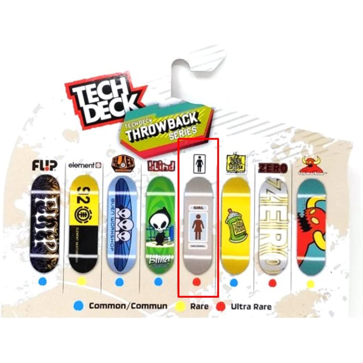 Tech Deck Throwback Series Ultra Rare Girl Skateboard Company Fretboard