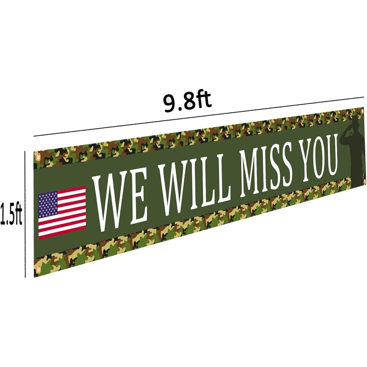 American Flag Ptriotic Soldier We Will Miss You Banner