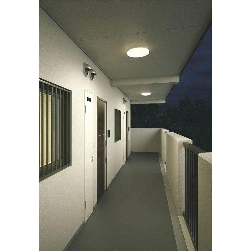 Koizumi Lighting Rainproof/moisture-proof under-eave ceiling, direct mounting/wall mounting, equivalent to FCL30W, bulb color, white AU45014L