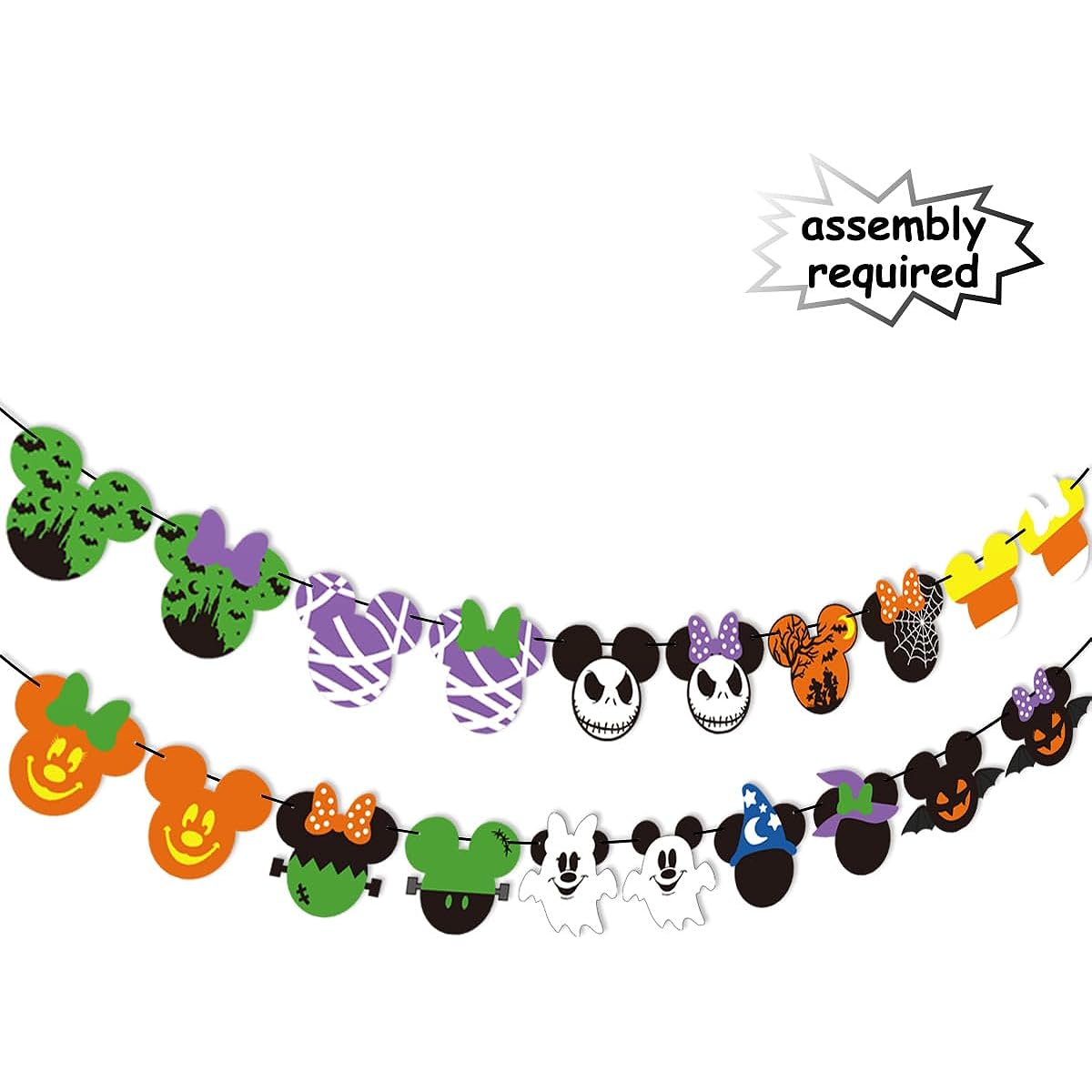 Mickey inspired Halloween garland banner Mickey Minnie Halloween decorations Mickey Minnie themed Halloween party Birthday party decorations