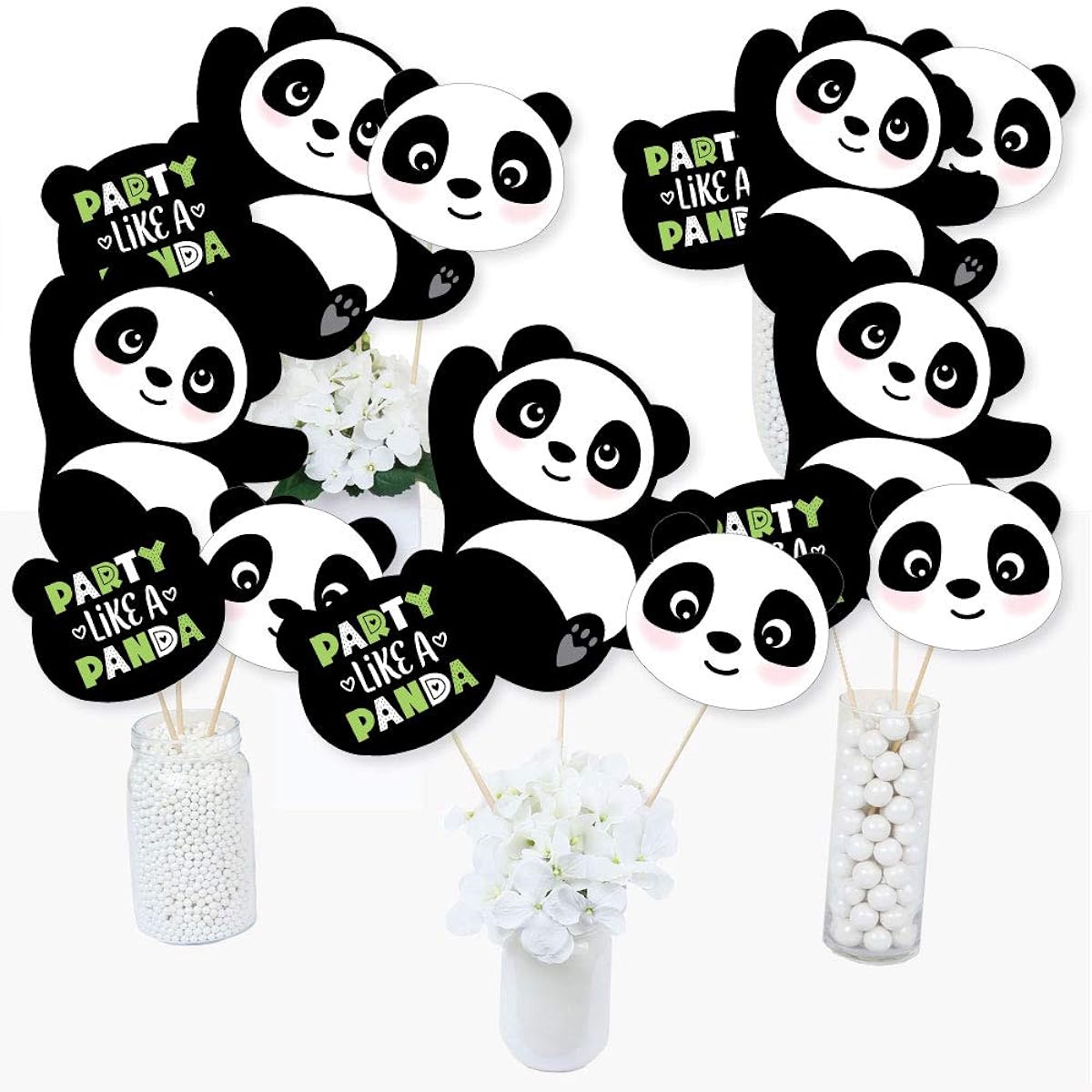 Party Like a Panda Bear Baby Shower/Birthday Party Centerpiece Sticks Table Topper Set of 15