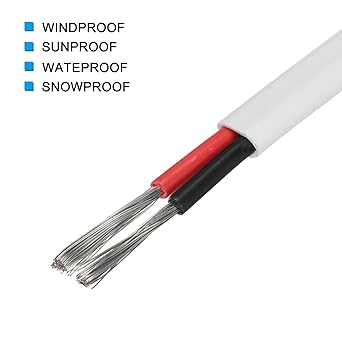 uxcell 2 Core 14AWG Duplex Marine Wire 50ft Tin Plated Copper Insulated Boat Cable with PVC Jacket for Automotive Boat Marine Speaker