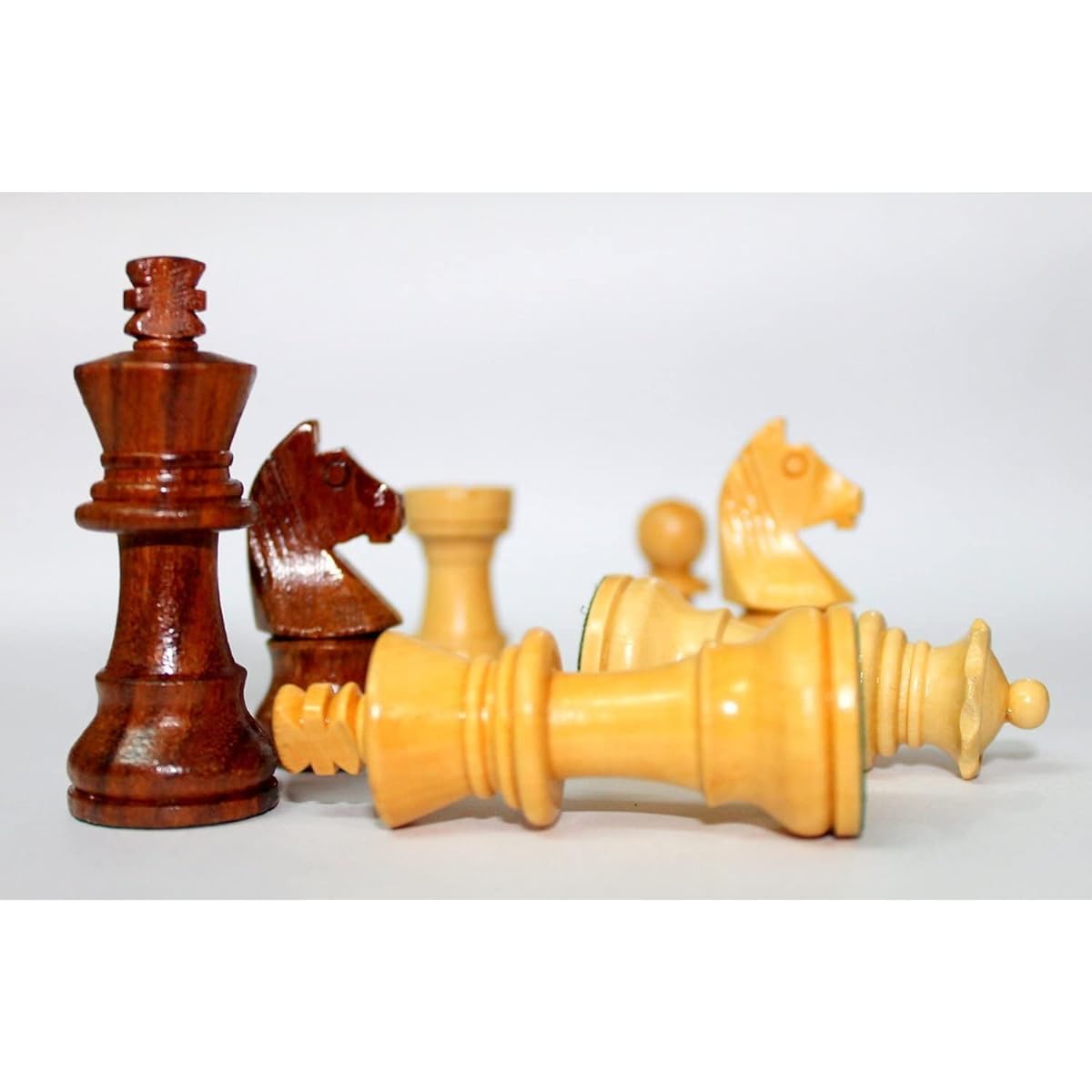 StonKraft Collector Edition Wooden Chess Pieces Chess Coin Pawn Chessman Figurine Piece (3" Brown)