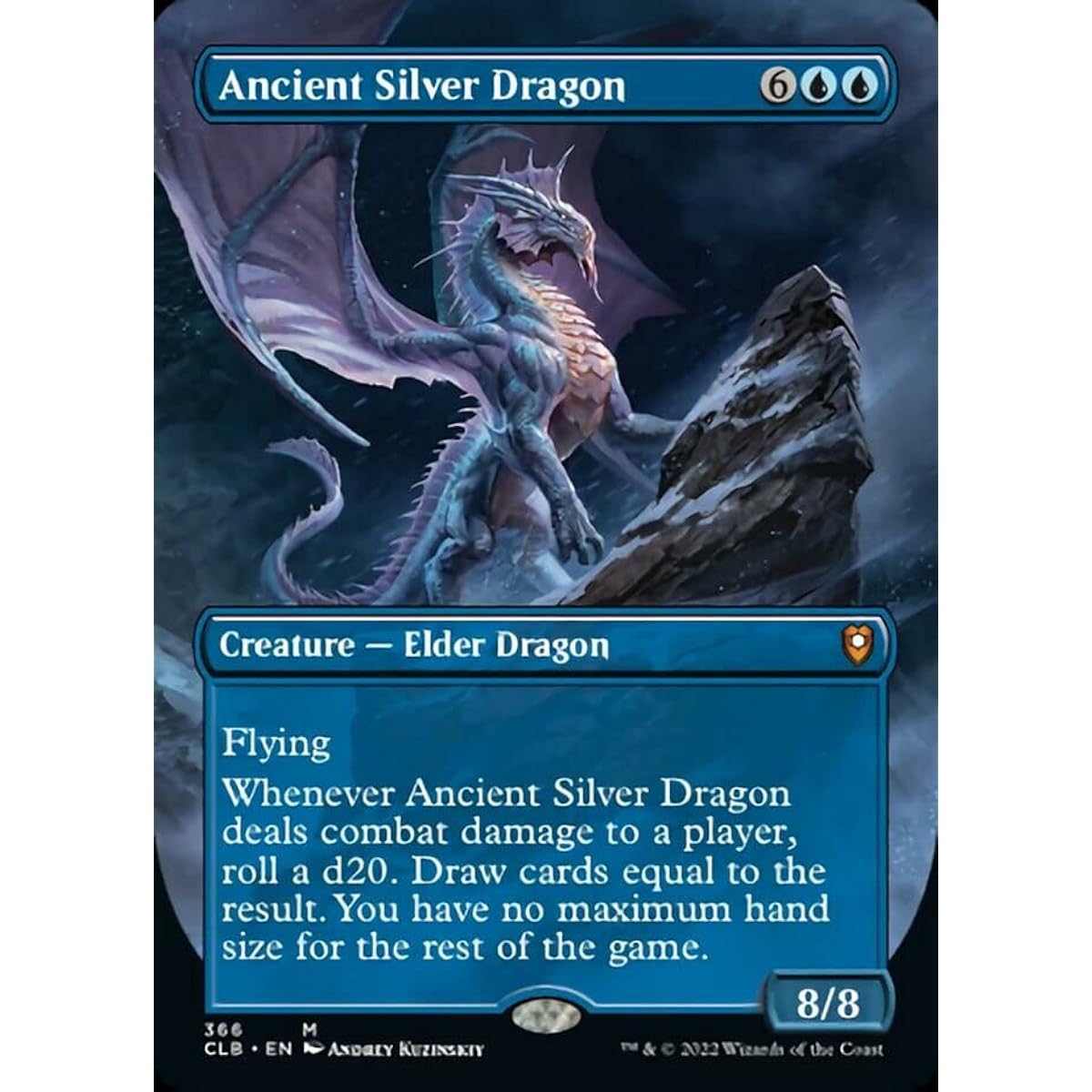Magic: The Gathering - Ancient Silver Dragon (366) - Borderless - Battle of Baldur's Gate