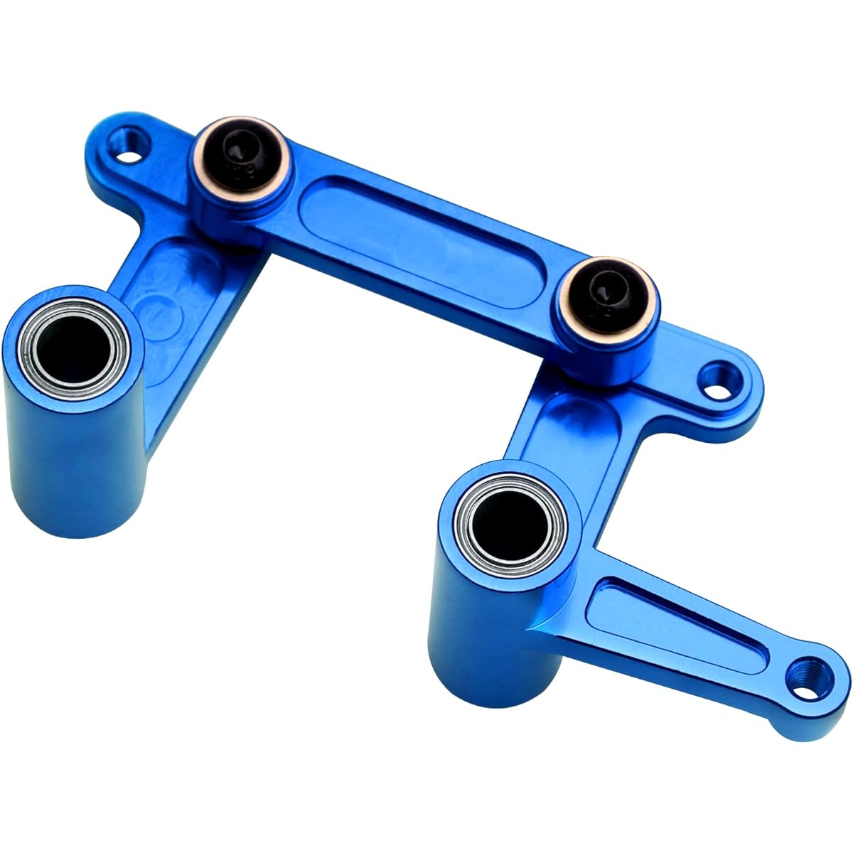 CrazyHobby Aluminum Steering Bell Crank Drag Link Set for 1/10 Traxxas Slash 2WD Rustler VXL Bandit Replacement Part 3743(Blue)