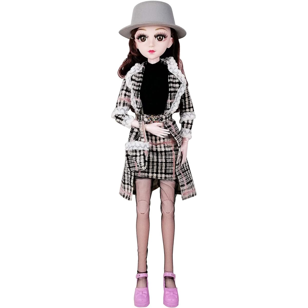 eva bjd 57cm 22inch doll jointed doll-wig clothes shoes girls accessories casual wear- gray
