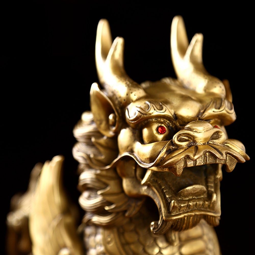 Kirin Good Luck, Pair, Copper Feng Shui Goods, Feng Shui Figurine, Feng Shui Goods, Giraffe Interior Charm, Set of 2, Good Luck Feng Shui Item, Amulet, Money Luck Prayer, Financial Luck, Good Luck, Thank You, New Year Gift (L)