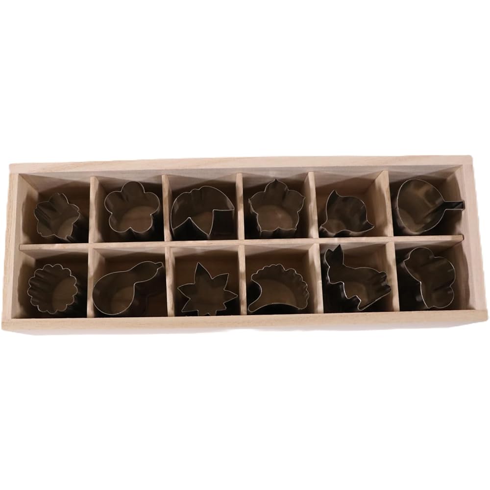 Yasushi MH-12 Cutting Mold Four Seasons 12PC Set (Paulownia Box) 129250