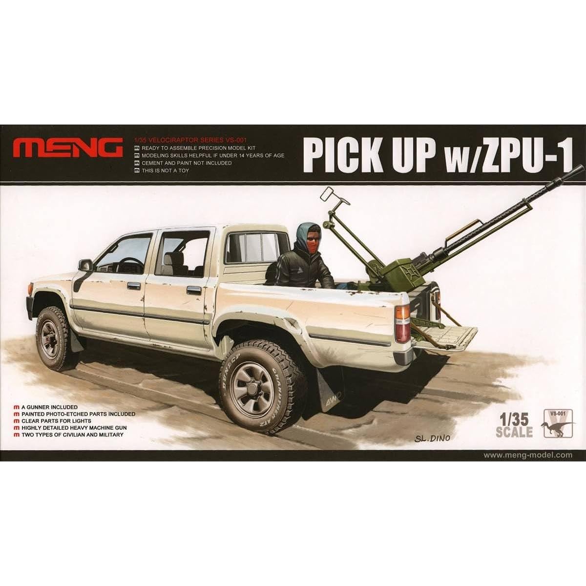 Meng Model 1/35 Pickup Truck ZPU-1 Equipped Technical