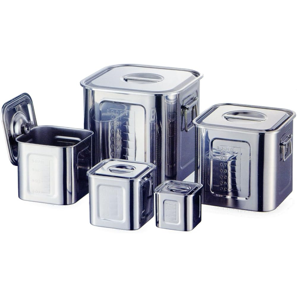 AG 18-8 Square kitchen pot with scale 22.5cm (hand included)