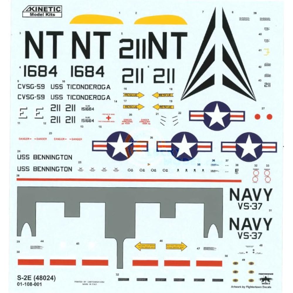 Kinetic 1/48 US Navy S-2E/S-2G Tracker Plastic Model KNE48024