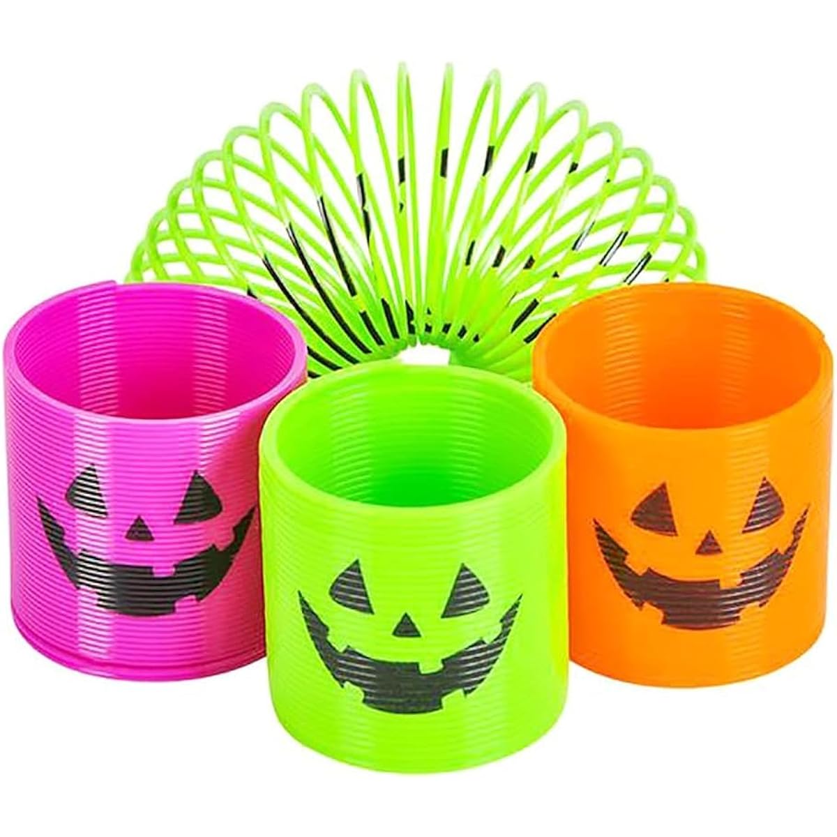 The Dreidel Company Halloween Coil Springs Jack-o-Lantern Circle Shaped Coils for Kids Party Favors, 1.4" (35mm) (Pack of 144)