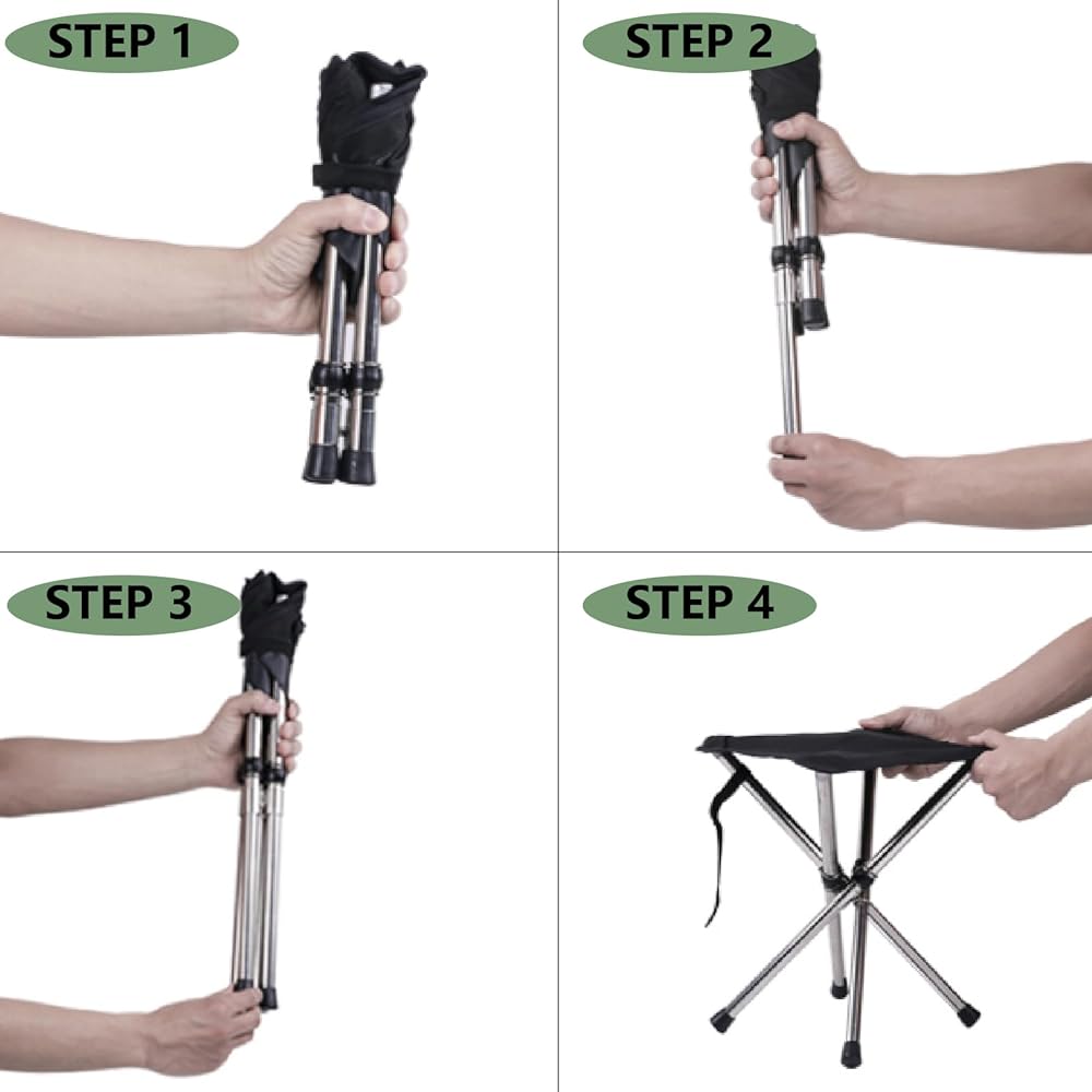 JEELAD Outdoor Chair, Folding Chair, Camping Chair, Compact Leisure Chair, Load Capacity Approx. 110kg, Ultra Lightweight, Storage Bag Included, Fishing, Climbing, Barbecue, No Assembly Required, Easy Chair