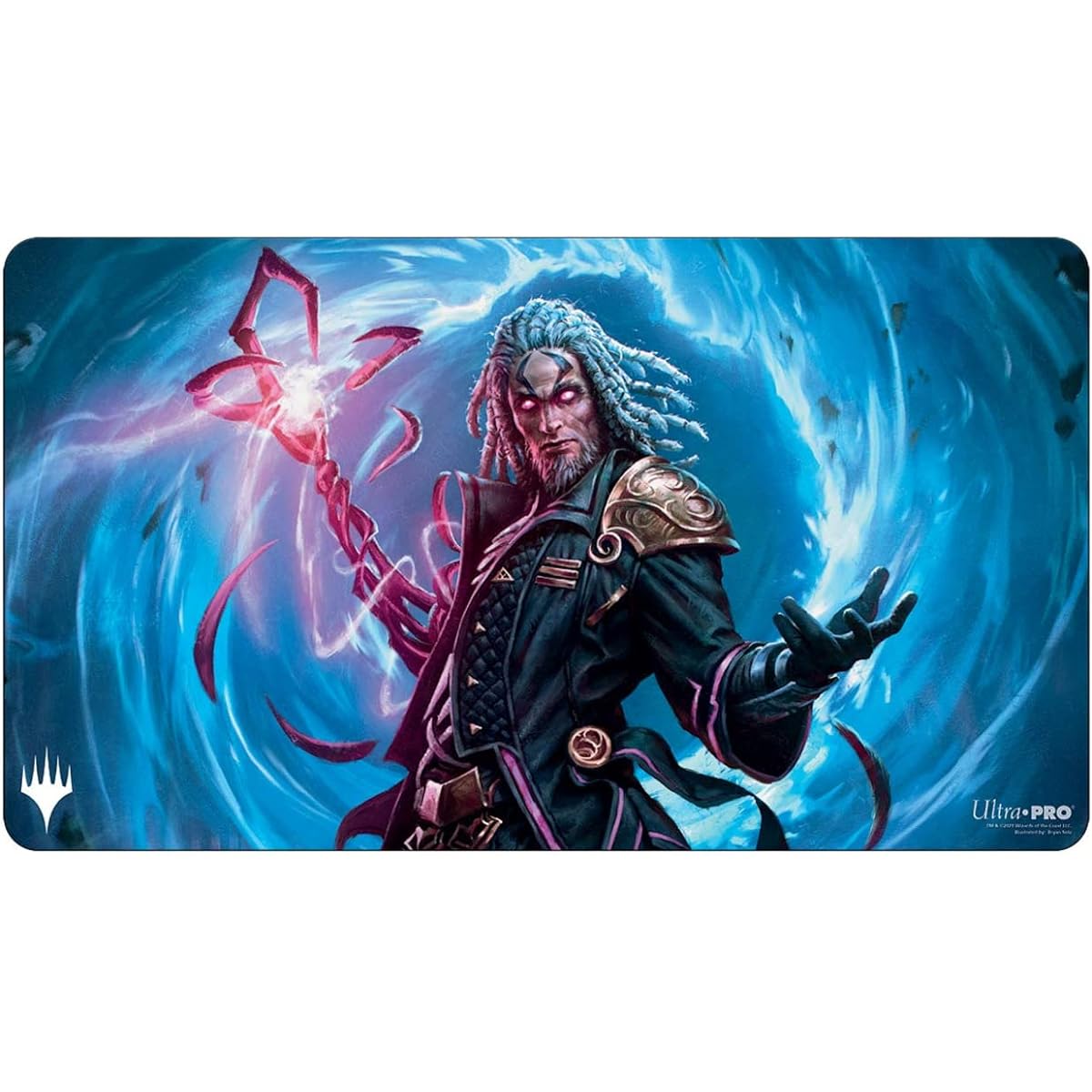 Magic: The Gathering - Kamikawa Neon Dynasty Playmat Featuring Tezzaretto - Great for playing card games and battling friends and foes; Great for home or office use; As a mouse pad for your PC