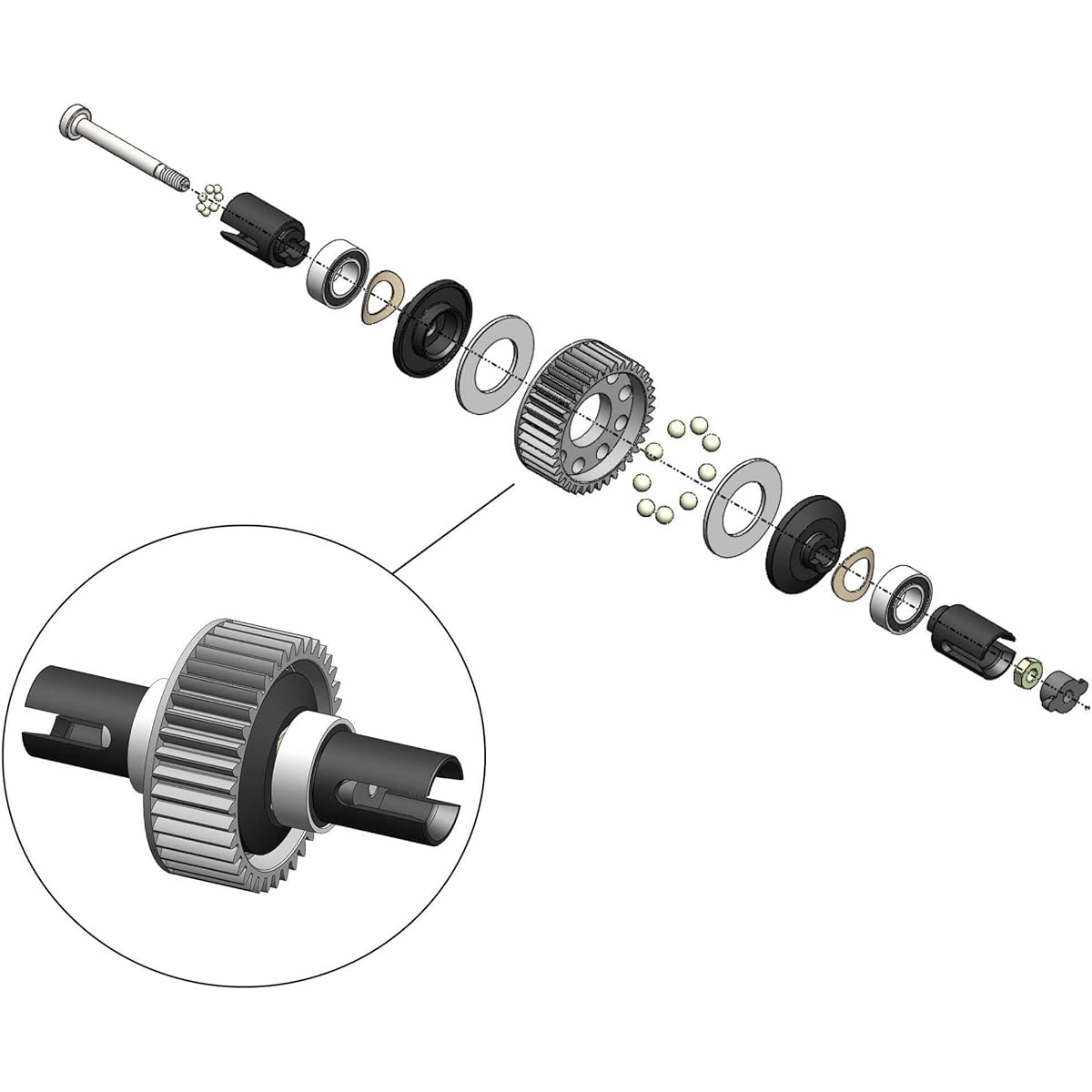 MIP 20090 Ball Differential Kit Losi Mini-T/B 2.0 Series